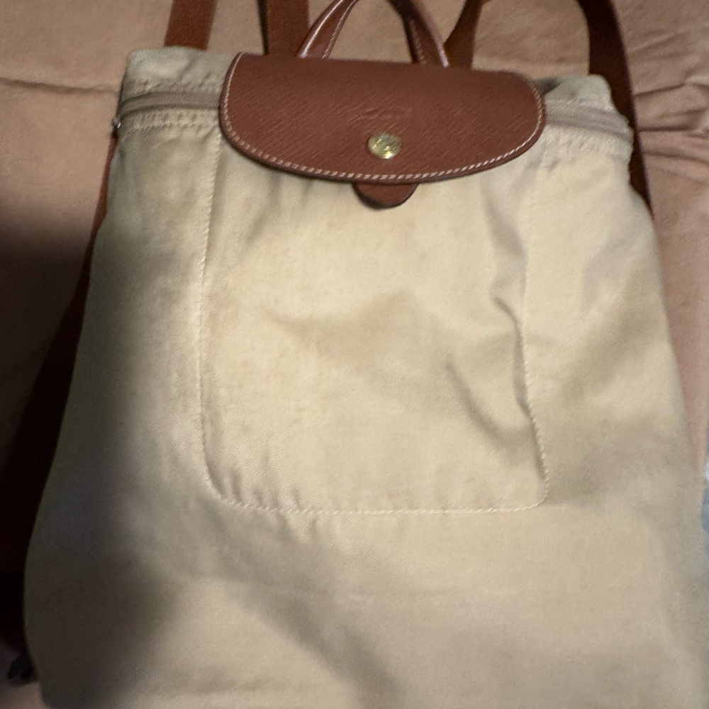 Beige and Brown Backpack